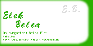 elek belea business card